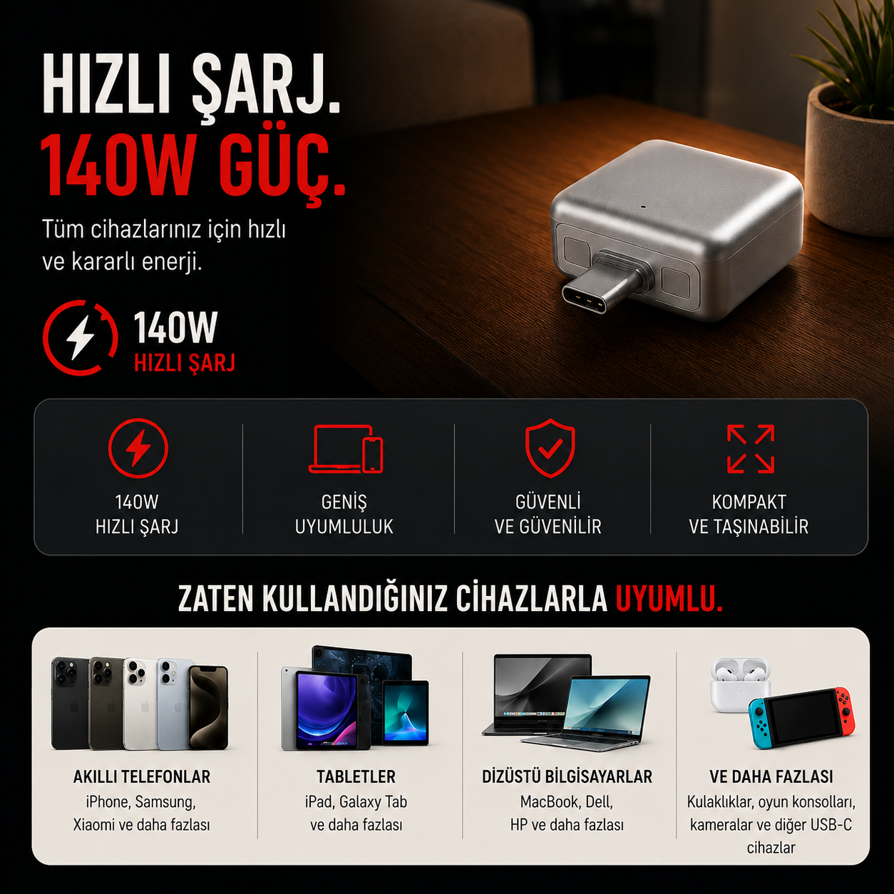 PowerSafe™ Akıllı Gece Şarj & Pil Koruma Adaptörü
