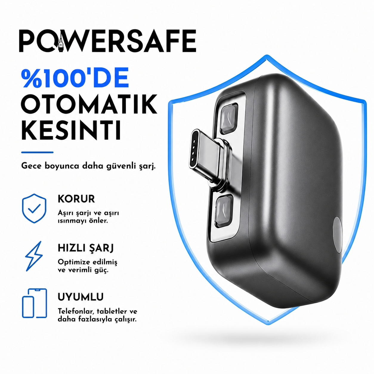 PowerSafe™ Akıllı Gece Şarj & Pil Koruma Adaptörü