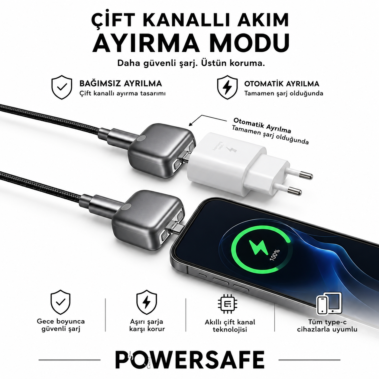 PowerSafe™ Akıllı Gece Şarj & Pil Koruma Adaptörü