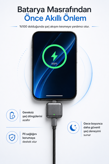 PowerSafe™ %100 Dolunca Şarjı Otomatik Kesen Akıllı Adaptör