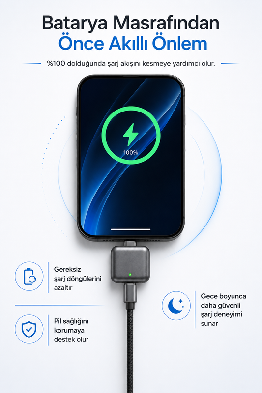 PowerSafe™ %100 Dolunca Şarjı Otomatik Kesen Akıllı Adaptör